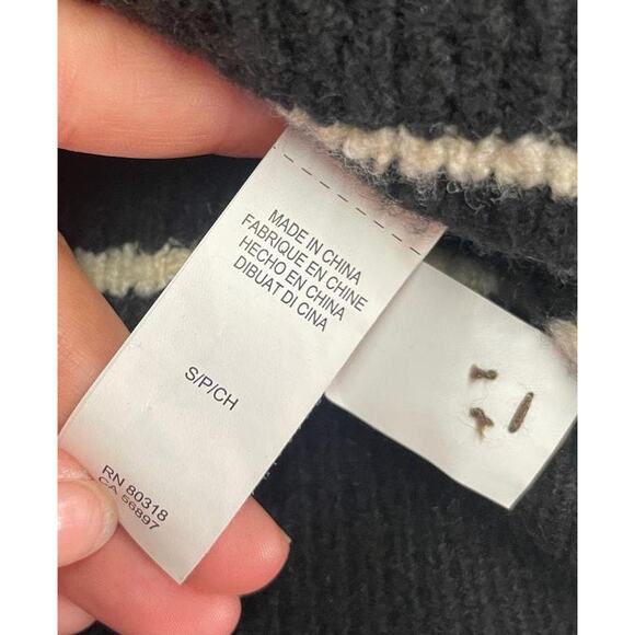 Lucky Brand Longline Cardigan Sweater Womens Small Black Tipped Button Front - Picture 6 of 12